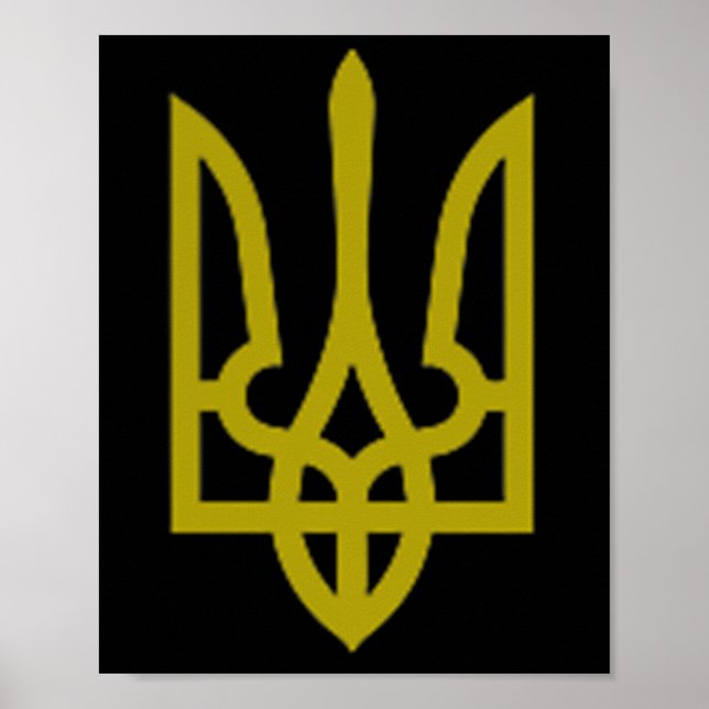 Affiche Symbole trident de l'armée ukrainienne Moyen-Ukrai (Devant)