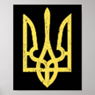 Affiche Symbole trident ukrainien - L'Ukraine soutient Pat