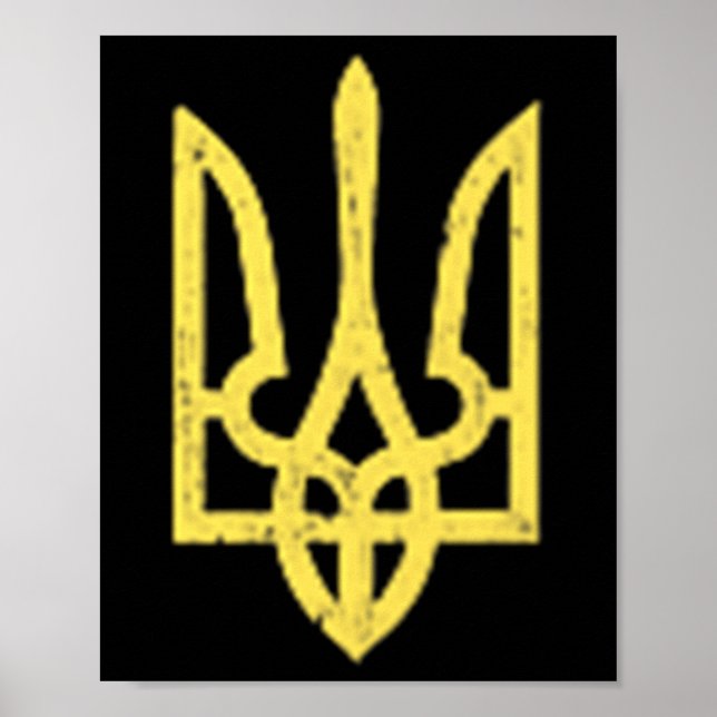 Affiche Symbole trident ukrainien - L'Ukraine soutient Pat (Devant)
