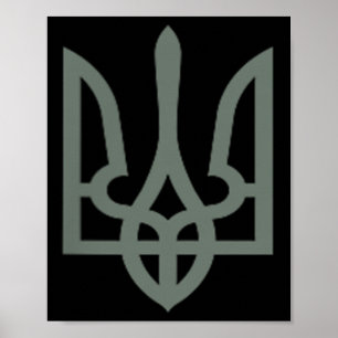 Affiche Symbole trident ukrainien Tryzub Emblem
