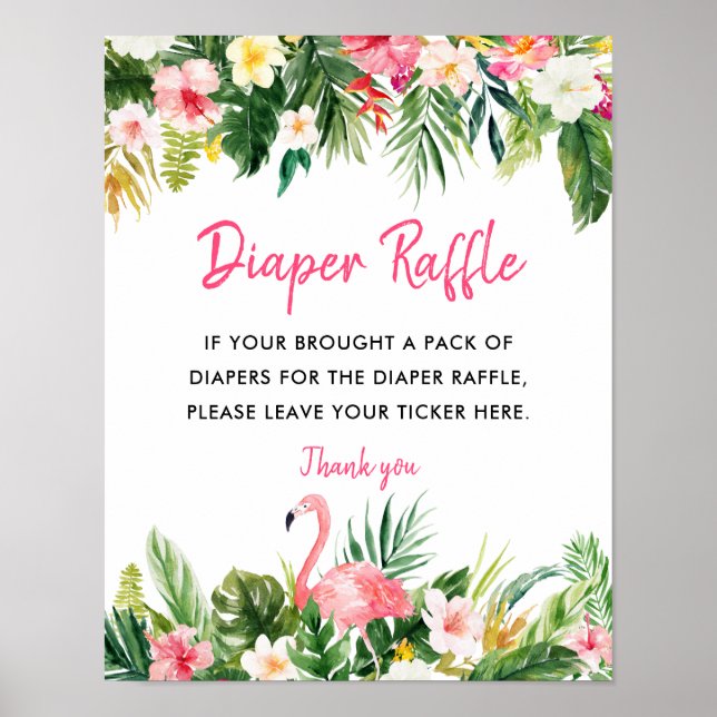 Affiche Symbole tropical du Baby shower de couches (Devant)