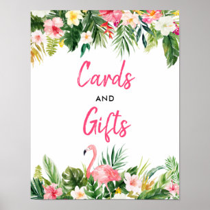 Affiche Symbole Tropical Flamant rose de mariage Cartes et
