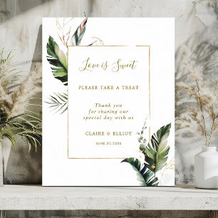 Affiche Symbole Tropical Foliage Love is Sweet Dessert Bar