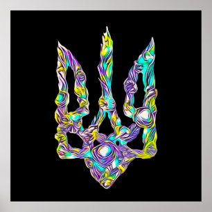 Affiche Symbole ukrainien trident