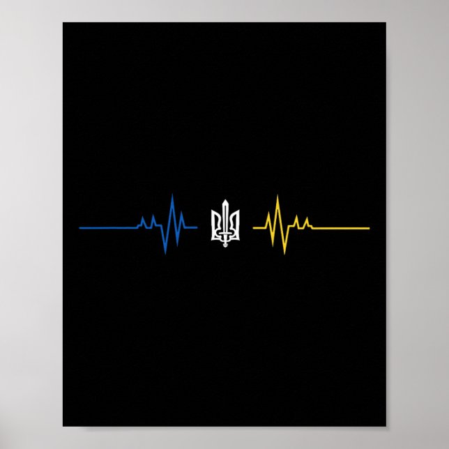 Affiche Symbole ukrainien Tryzub avec épée - Ukraine Tride (Devant)