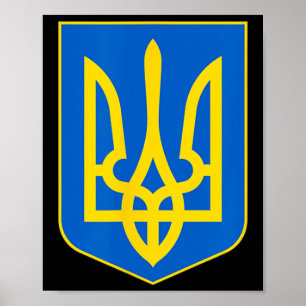 Affiche Symbole ukrainien Tryzub Patriotique Slava Ukraini