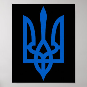 Affiche Symbole ukrainien Tryzub sur le cœur
