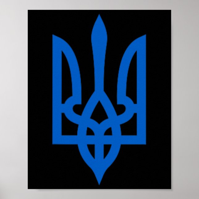 Affiche Symbole ukrainien Tryzub sur le cœur  (Devant)