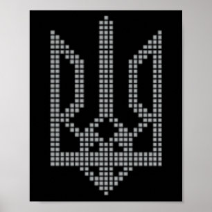 Affiche Symbole ukrainien Tryzub sur le cœur - Ukraine Tri