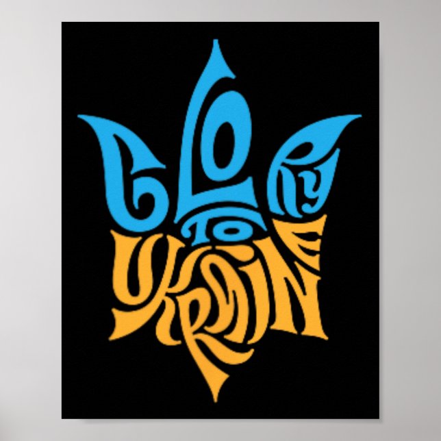 Affiche Symbole ukrainien Tryzub - Trident Ukraine (Devant)