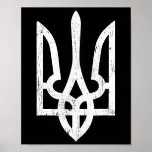 Affiche Symbole ukrainien Tryzub - Trident ukrainien pour 