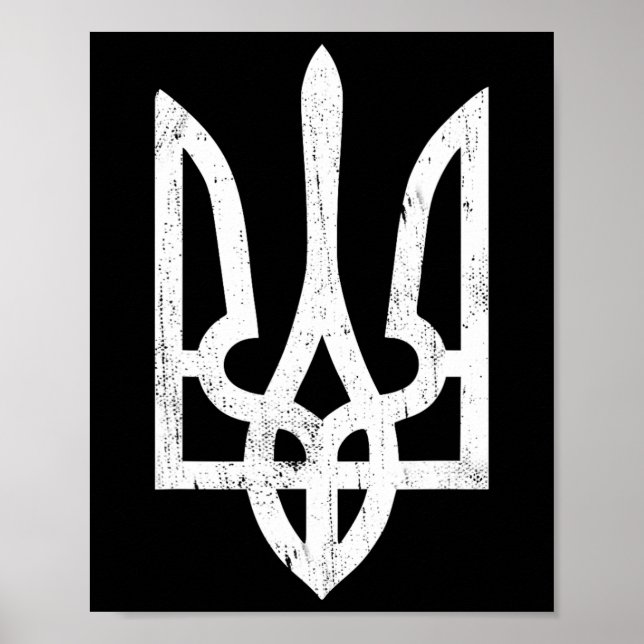 Affiche Symbole ukrainien Tryzub - Trident ukrainien pour  (Devant)