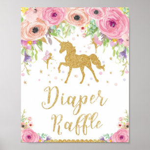 Affiche Symbole Unicorne et Baby shower de fées