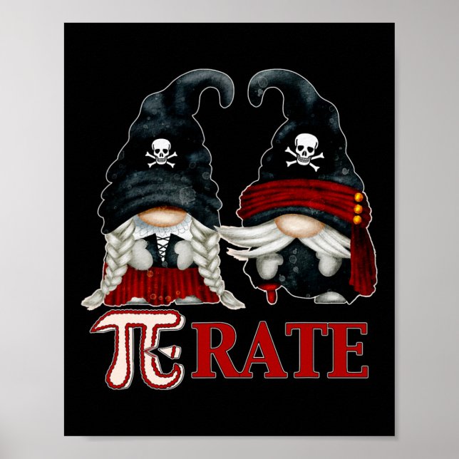Affiche Symbole unique Pirate Gnome Et Funny Pi Day pour M (Devant)