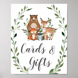 Affiche Symbole Vert Bois Animaux Cartes et Cadeaux