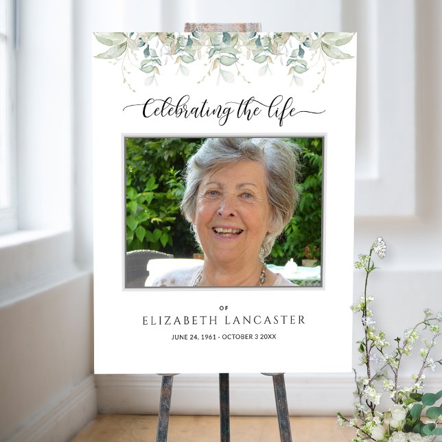 Affiche Symbole vert élégant de la photo de bienvenue (Créateur téléchargé)