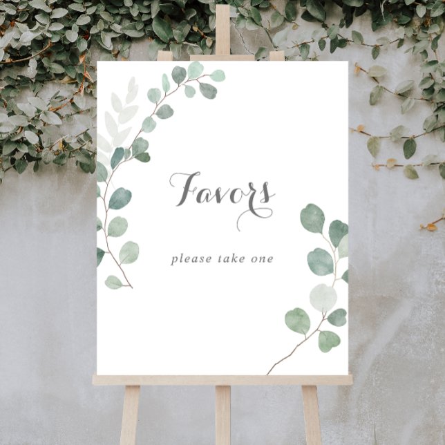 Affiche Symbole vert minimaliste Eucalyptus Faveurs (Créateur téléchargé)