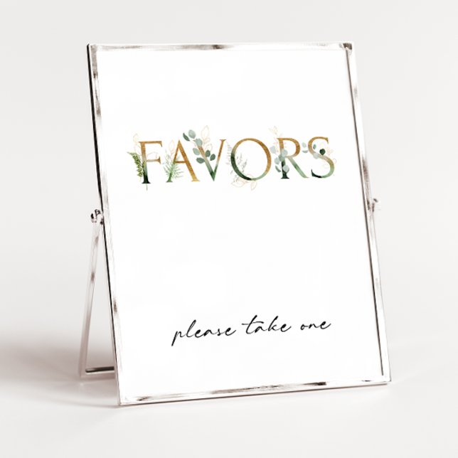 Affiche Symbole vert moderne et Baby shower or Faveurs (Créateur téléchargé)