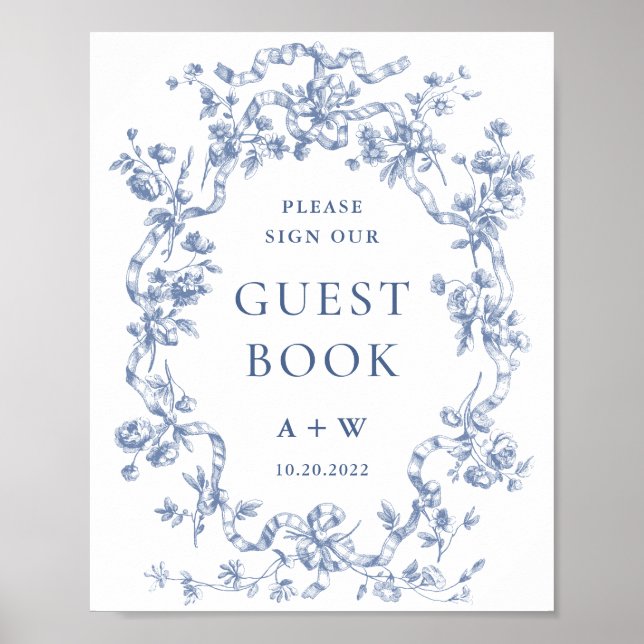Affiche Symbole victorien Ornate Grace Dusty Blue (Devant)