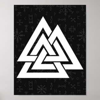Affiche Symbole viking noix avec runes celtiques - noix de