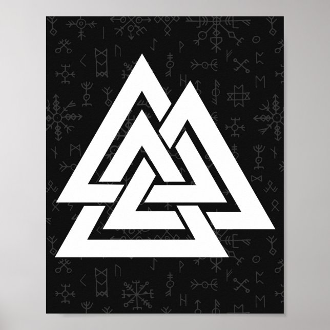 Affiche Symbole viking noix avec runes celtiques - noix de (Devant)