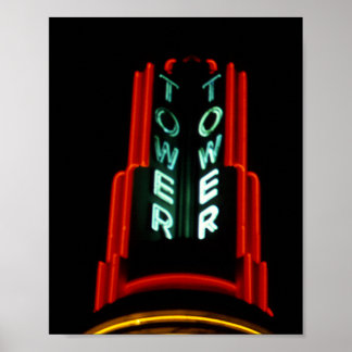 Affiche Symbole vintage Neon Tower 1979