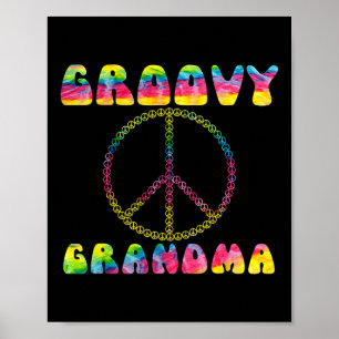 Affiche SYMBOLE vintage Tie Dye Paix Grandma Super Cadeau