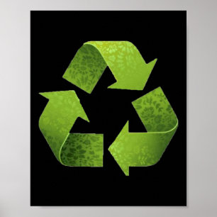 Affiche Symbole vintage vert Recycle Jour des terres de no