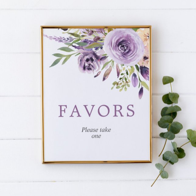 Affiche Symbole violet Rose Floral Douche Faveurs (Créateur téléchargé)