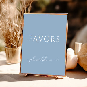 Affiche Symbole Whimsical Dusty Baby shower bleu Faveurs