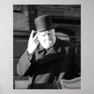Affiche SYMBOLE Winston Churchill V Jour V 1945