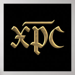 Affiche Symbole XPC "3D" en or