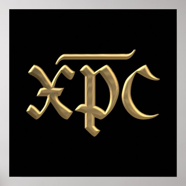 Affiche Symbole XPC "3D" en or (Devant)