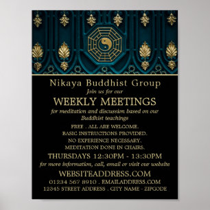 Affiche Symbole Yin & Yang, Groupe Bouddhiste Publicité