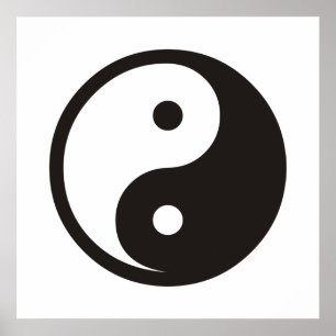 Affiche Symbole Yin Yang - tatouage solide