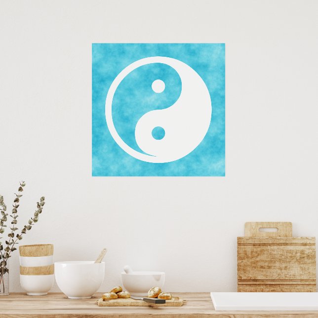 Affiche Symbole Yin Yang - tatouage solide design 2 (Cuisine)