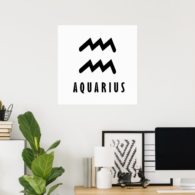 Affiche Symbole zodiaque Aquarius (Bureau à domicile)