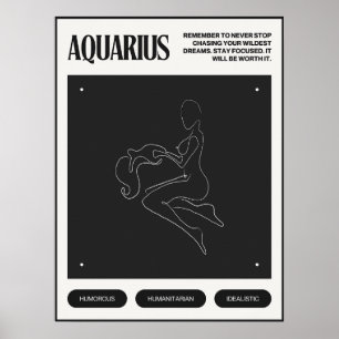 Affiche SYMBOLE Zodiaque Aquarius