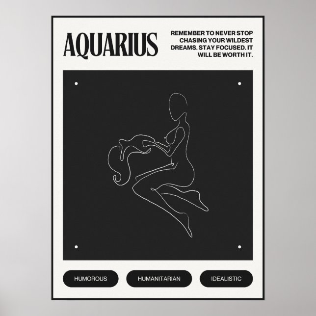Affiche SYMBOLE Zodiaque Aquarius (Devant)