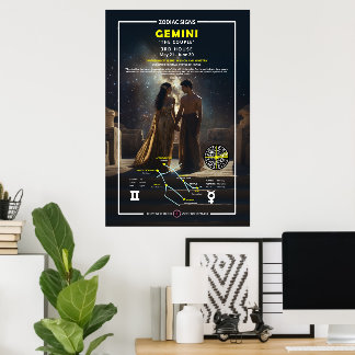 Affiche SYMBOLE Zodiaque DE GEMini