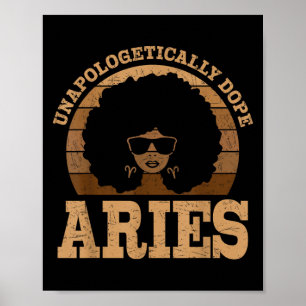 Affiche Symbole Zodiaque de la femme noire Aries Queen Afr