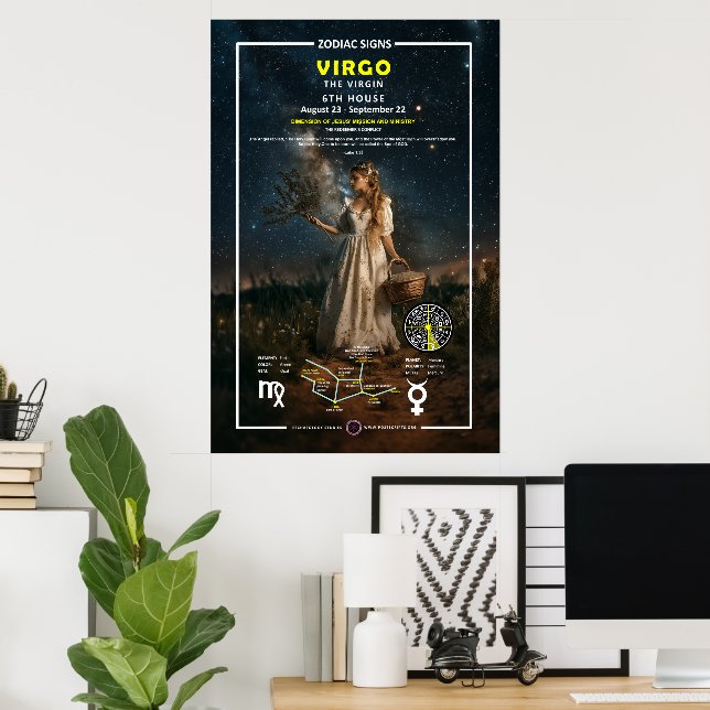 Affiche Symbole zodiaque de la vierge (Bureau à domicile)