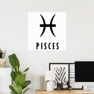 Affiche Symbole zodiaque de Pisces