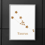 Affiche SYMBOLE Zodiaque Moderne Taurus Or | Élément Terre<br><div class="desc">SYMBOLE Zodiaque Moderne Taurus Or | Élément Terre</div>