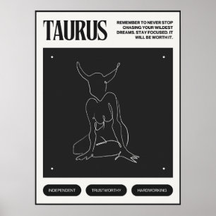 Affiche SYMBOLE Zodiaque Taurus