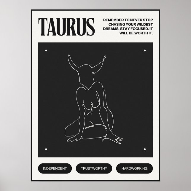 Affiche SYMBOLE Zodiaque Taurus (Devant)