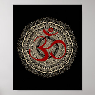 Affiche Symboles de Yoga par Mona Om Yoga Ohm Méditation H