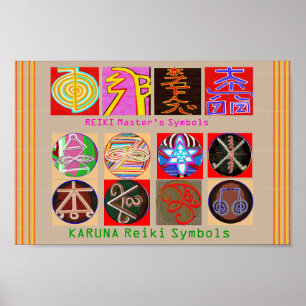 Affiche Symboles du maître de guérison - Papier de premièr