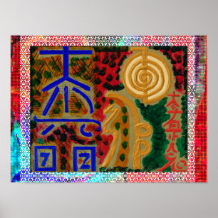 Affiche Symboles du Maître de Guérison Reiki Karuna