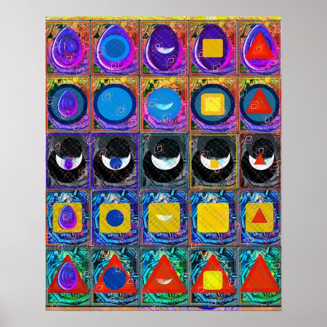 Affiche Symboles élémentaires Motif Meditation Aid Tattva (Devant)